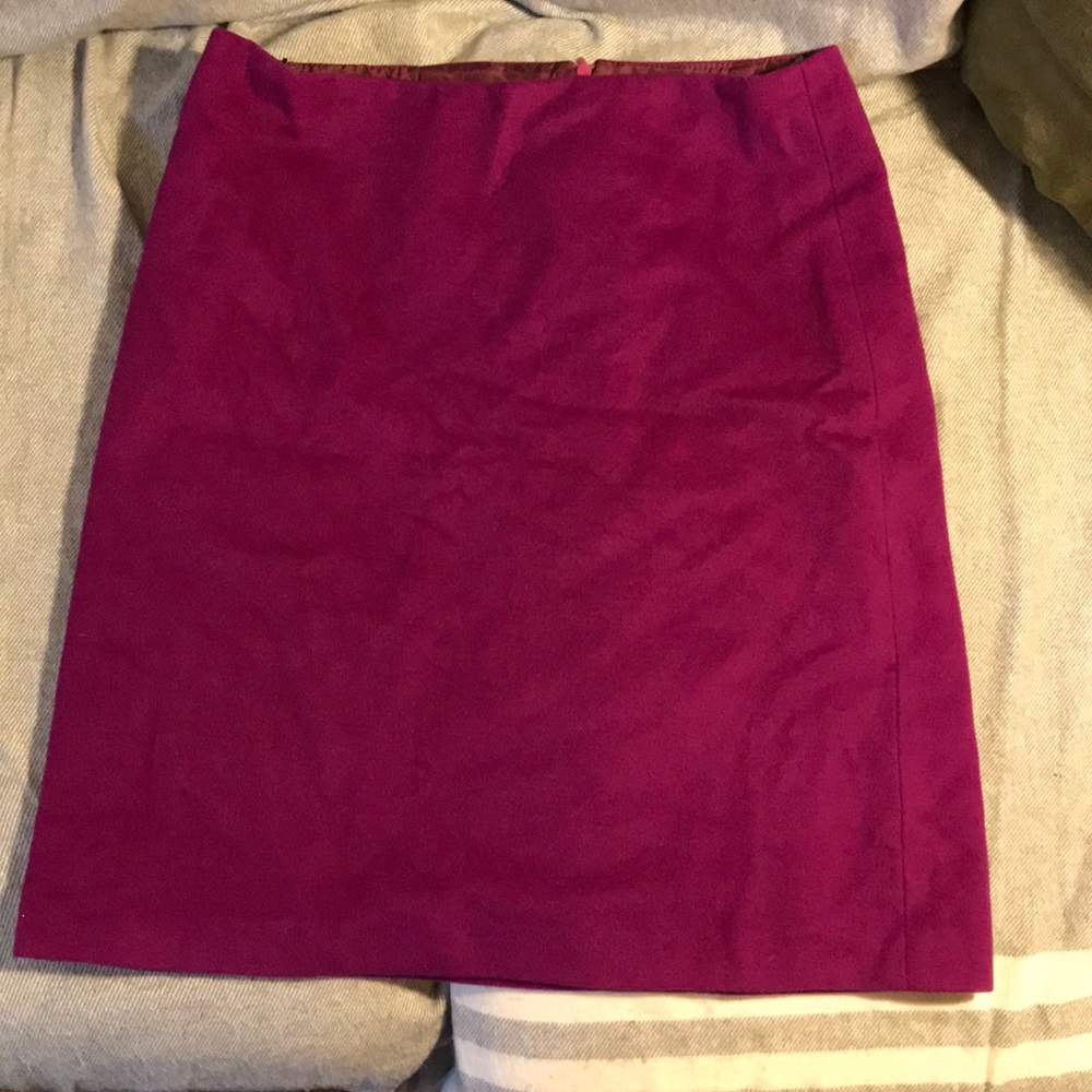 French Connection Wool Pencil Skirt - Fuchsia
